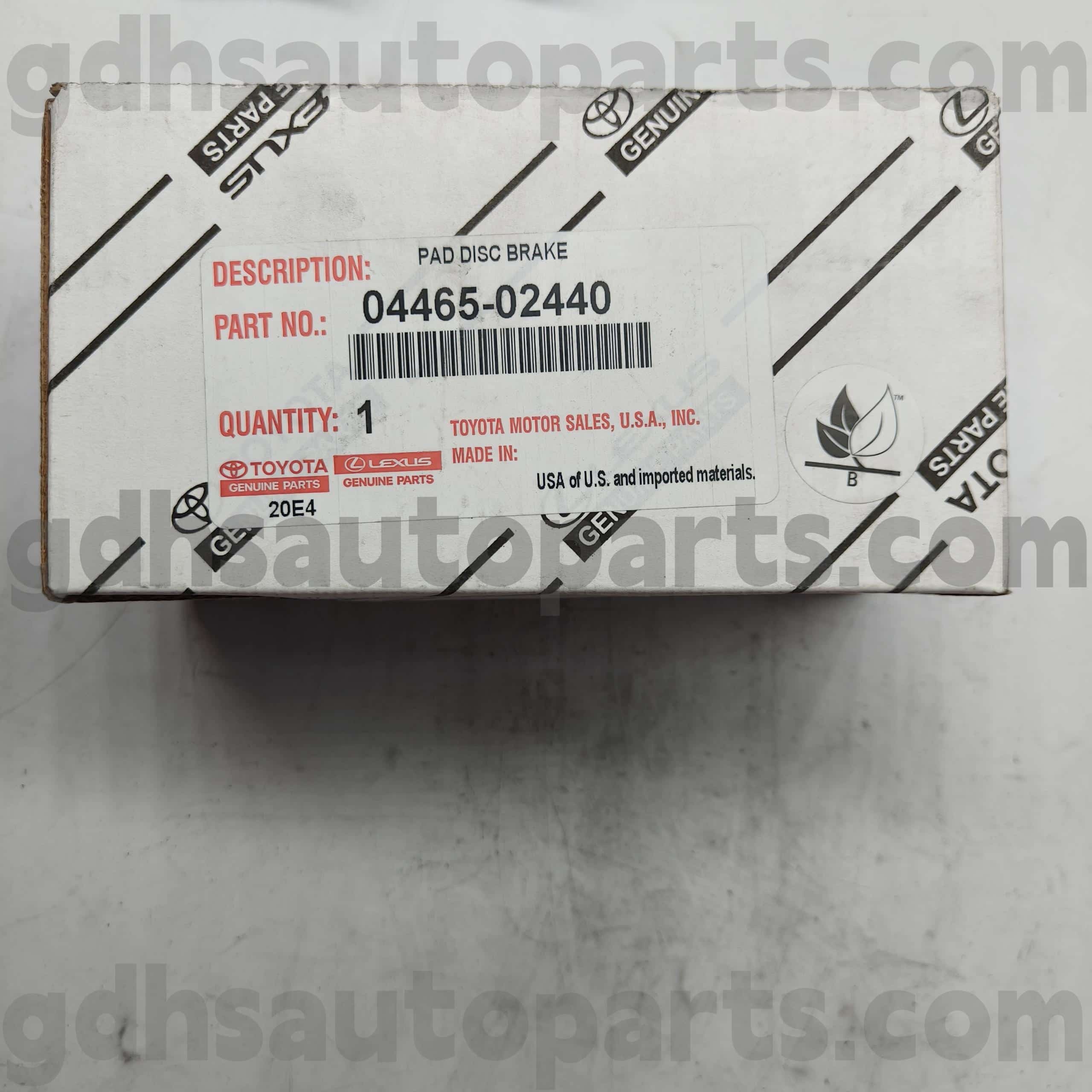 04465-02440 Toyota Genuine Parts 전면 브레이크 패드, 툰드라 섀시 번호. USK65
