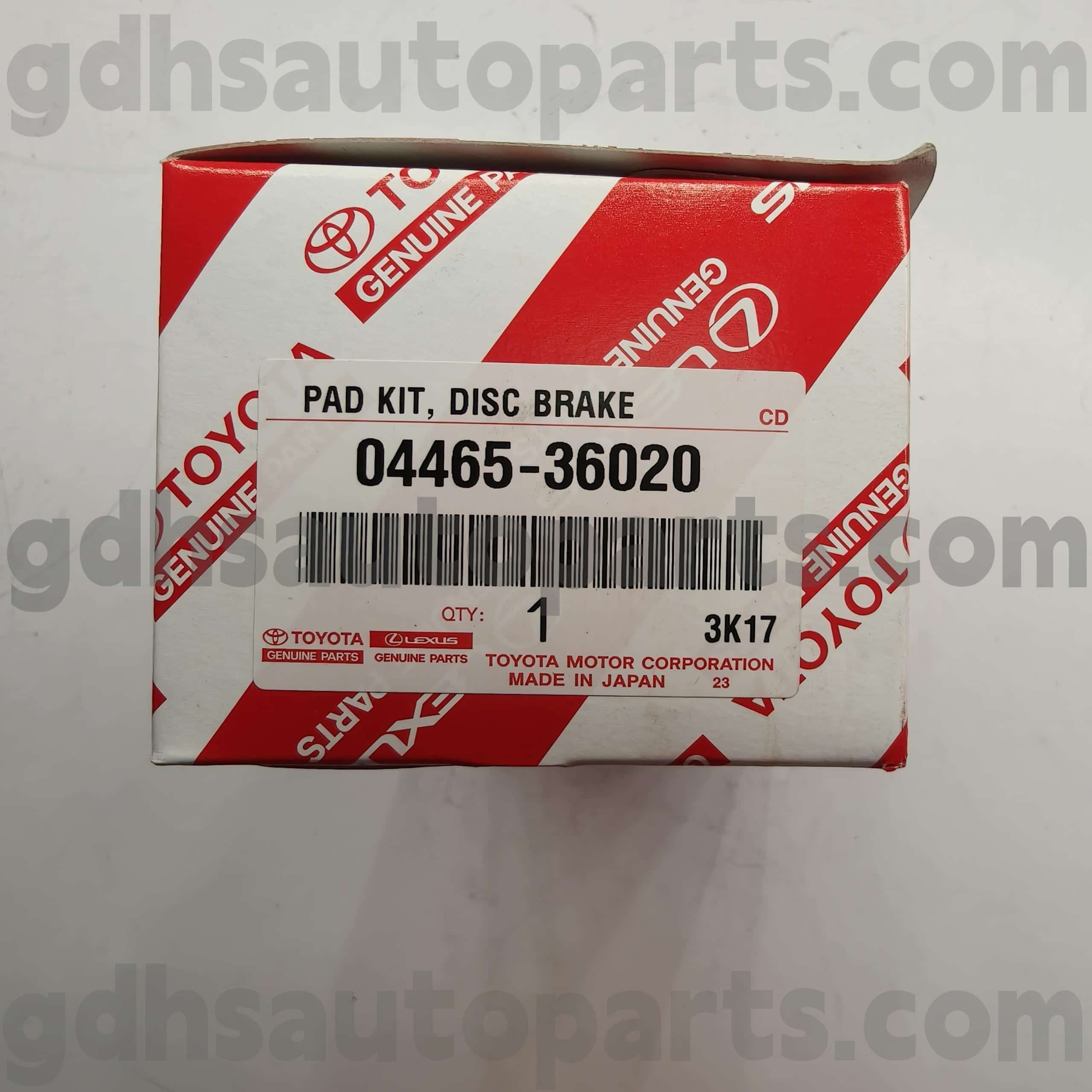 04465-36020 Coaster 섀시를위한 Toyota Genuine 부품 전면 브레이크 패드. HZB RZB# BB4#