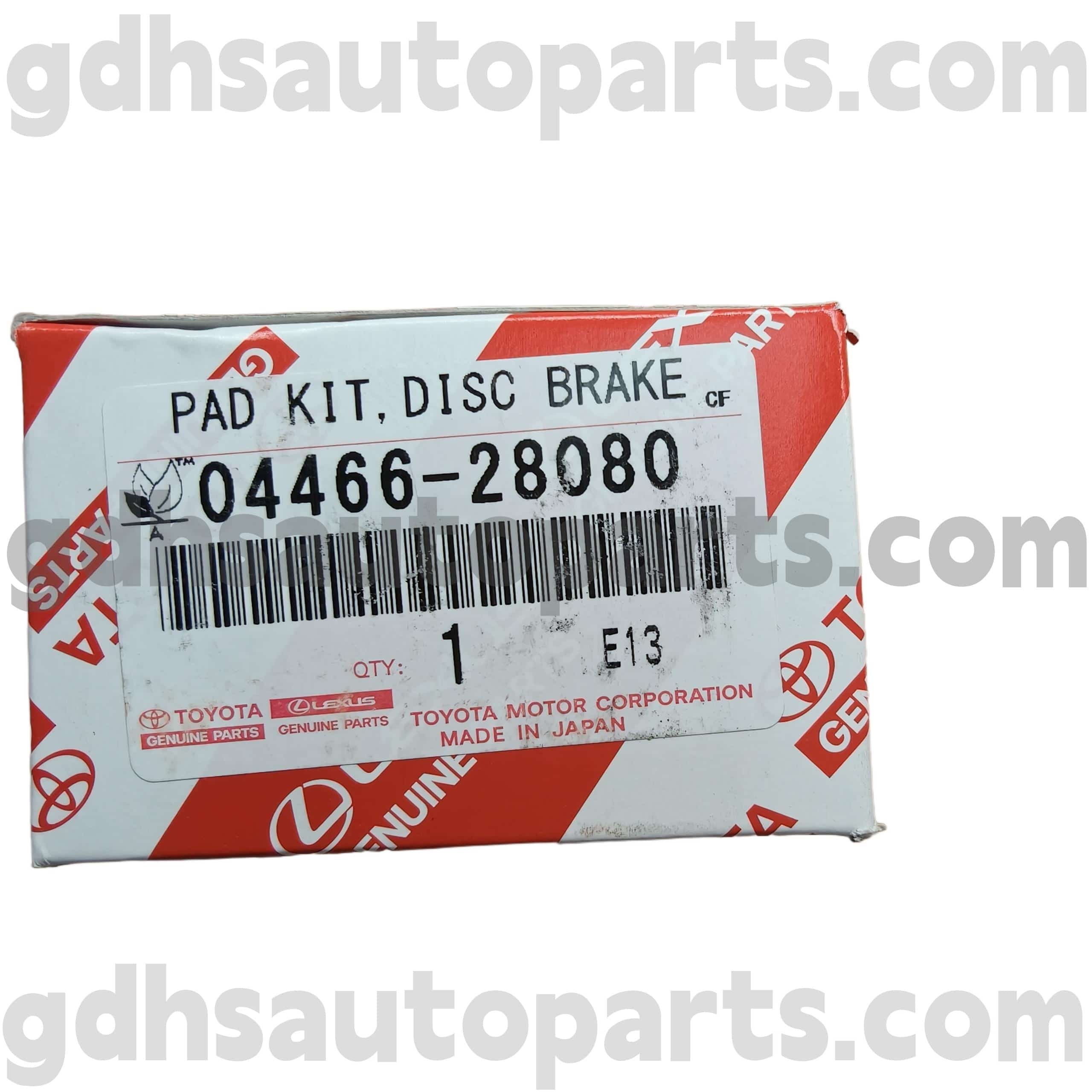 04466-28080 Toyota Genuine Parts Previa/Tarago, Alphard, Sienna 섀시 No를위한 후면 브레이크 패드. ACR30