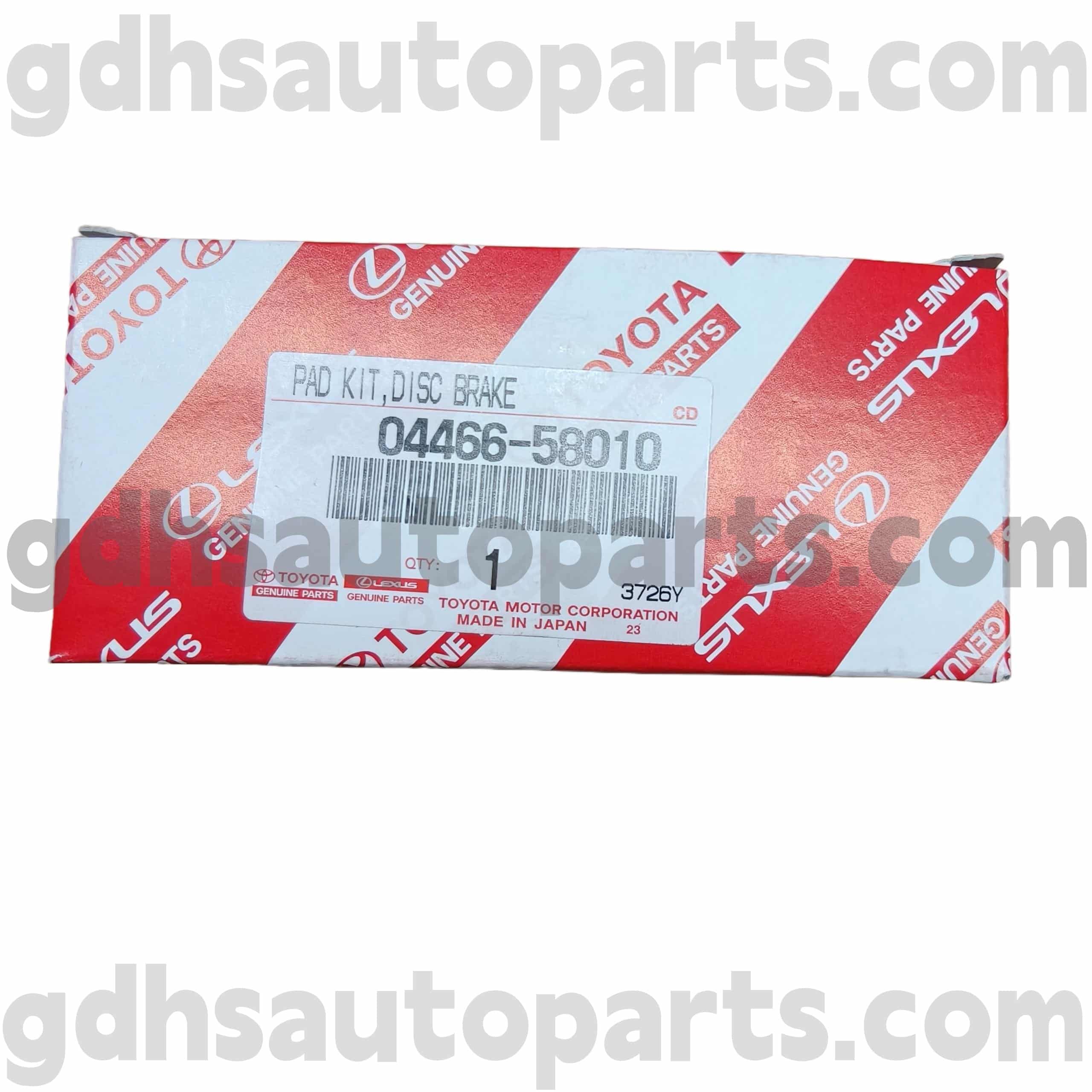 04466-58010 Toyota Genuine 부품 선생, 알 파드, 추정 섀시 번호를위한 후면 브레이크 패드. GGH20
