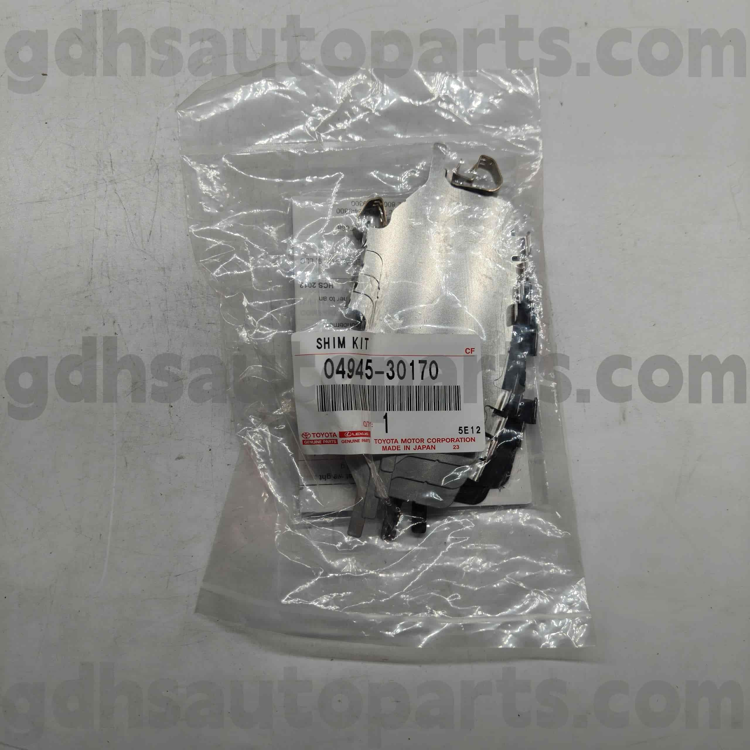 04945-30170 Toyota Genuine Parts 브레이크 사운드 절연 패드, Mark X 섀시 번호. GRS182 20# GRX