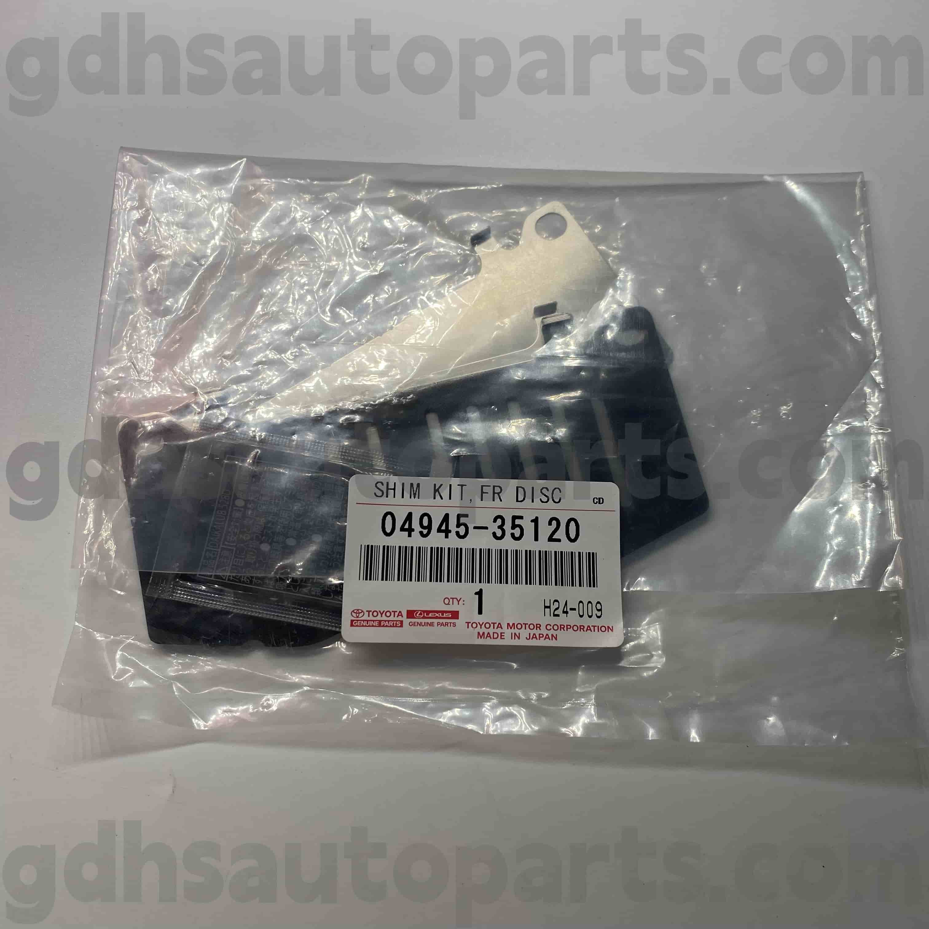 04945-35120 토지 순양함 Prado, Fortuner, Hilux Chassis No를위한 Toyota Genuine Parts 브레이크 사운드 단열 패드. TRJ120