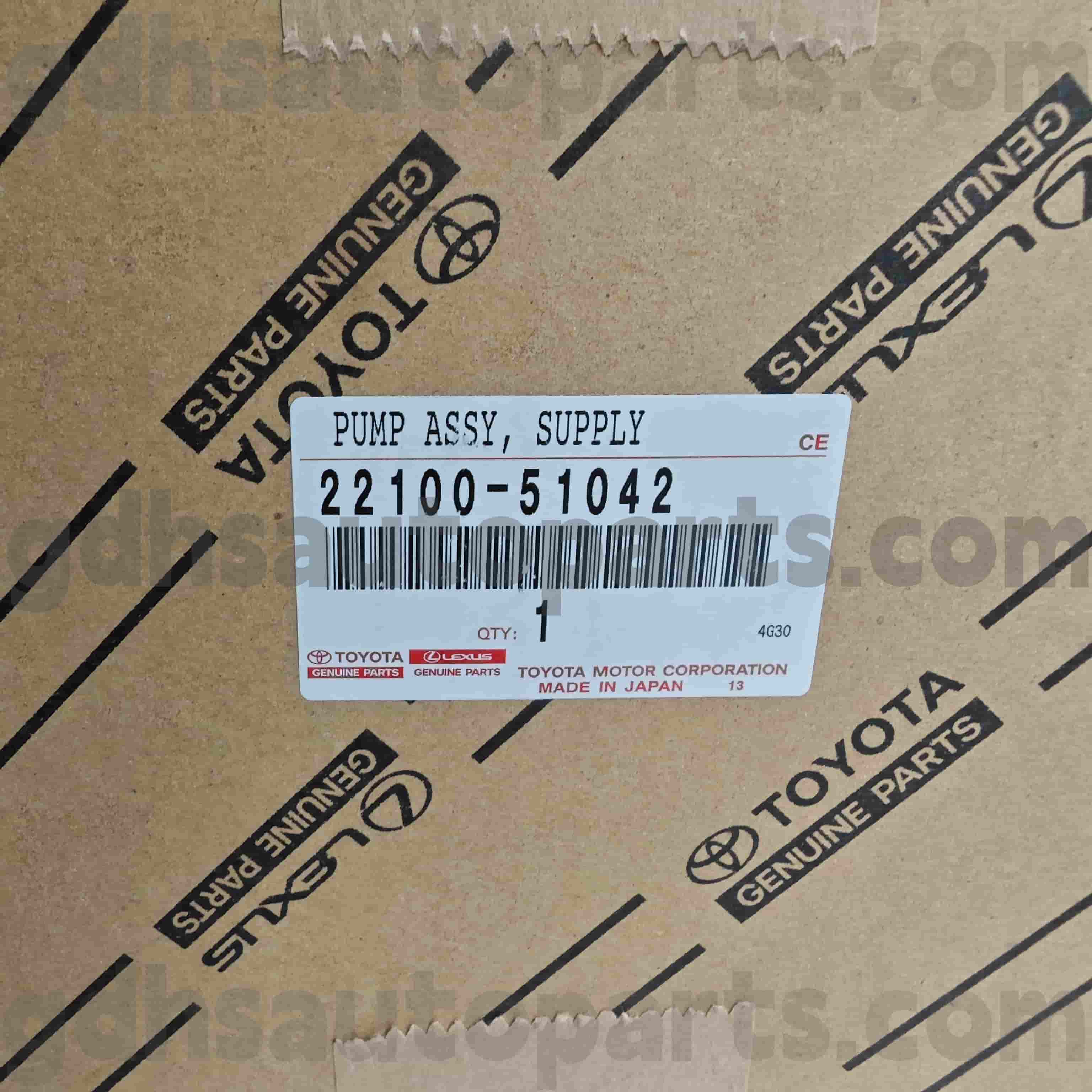 22100-51042 Toyota Genuine 부품 랜드 크루저를위한 고압 오일 펌프, LX450D/570